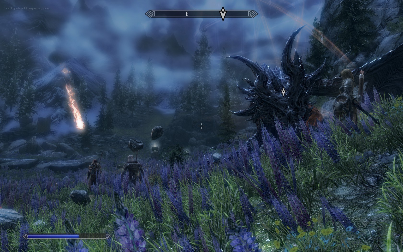 dragon battle in purple field