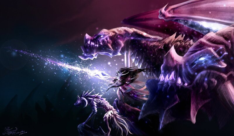 dragon battle in space