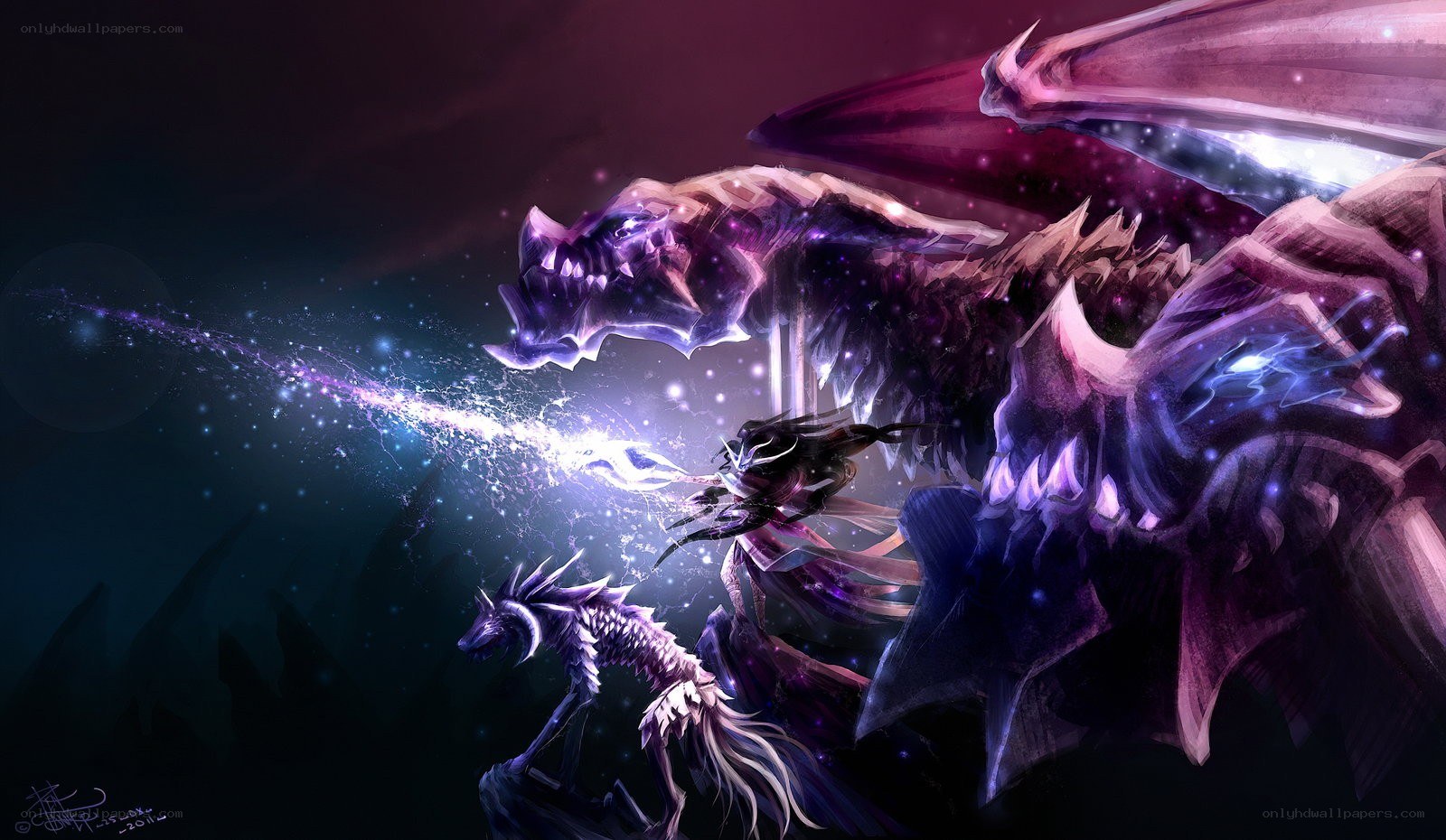 dragon battle in space
