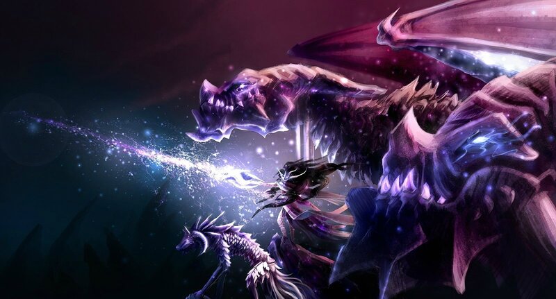 dragon battle in space