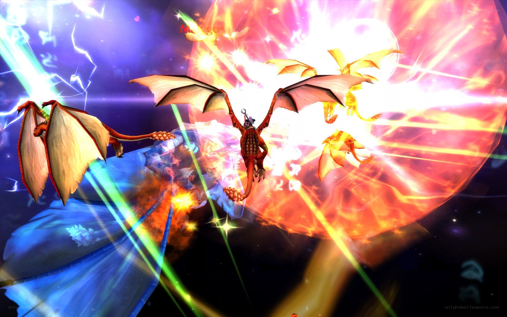 Dragon battle in space