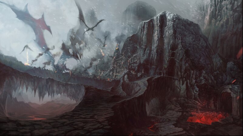 Dragon Battle over Fortress