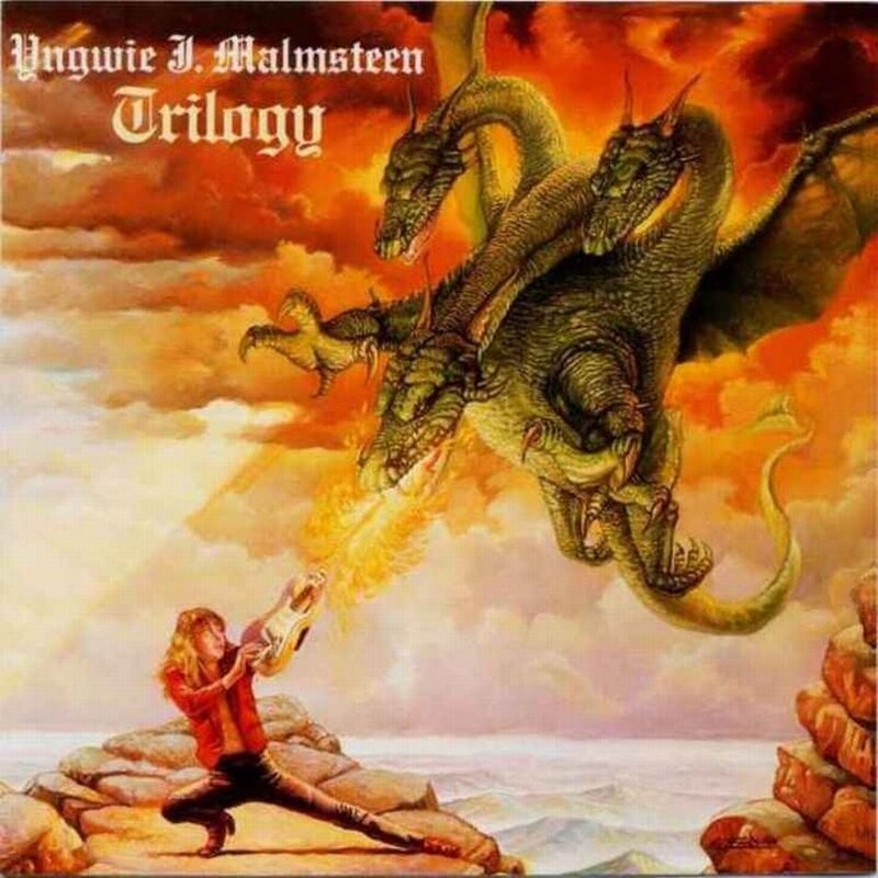 Dragon battle with guitarist