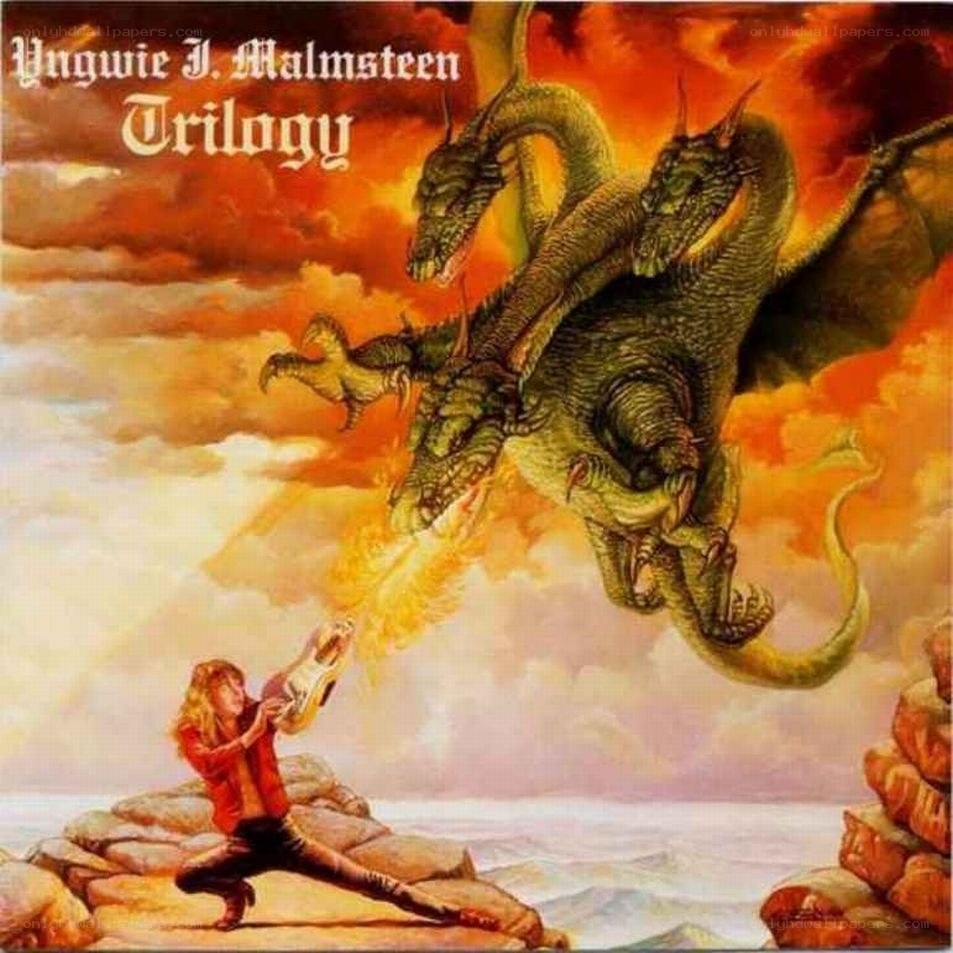 Dragon battle with guitarist