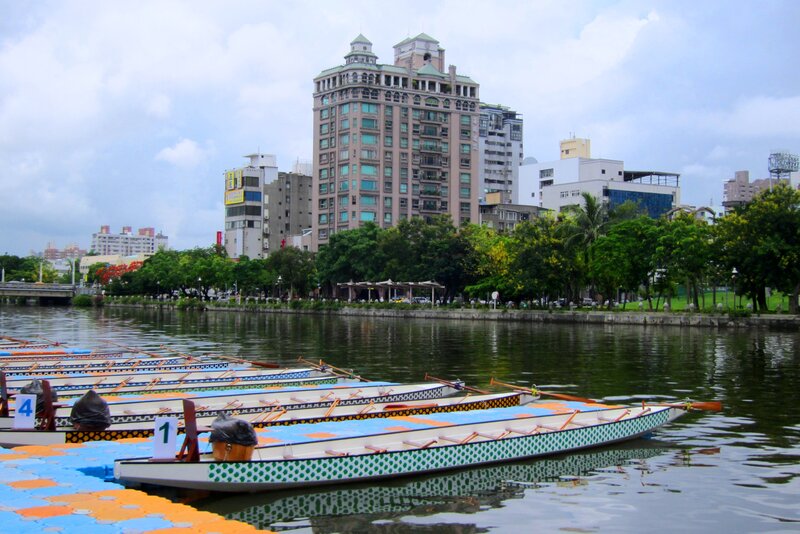 Dragon Boats on River