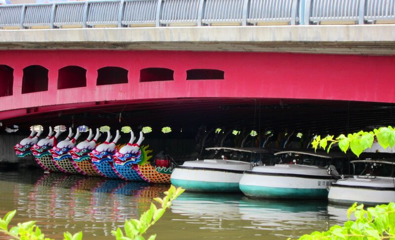 Dragon Boats under Bridge