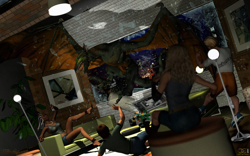 Dragon Breaking into Room