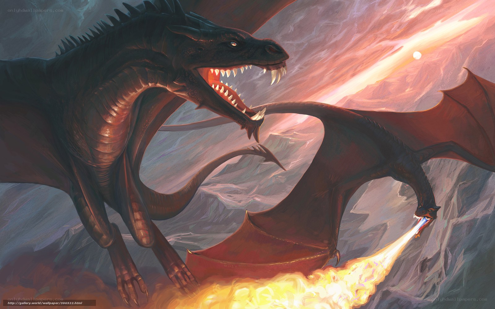 dragon breathing fire