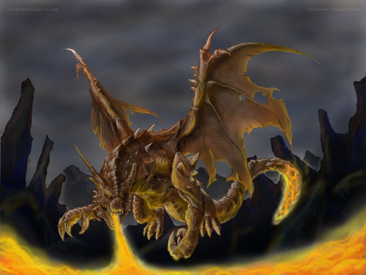 dragon breathing fire