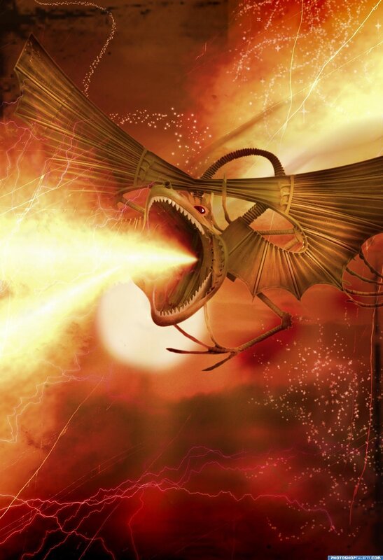 dragon breathing fire