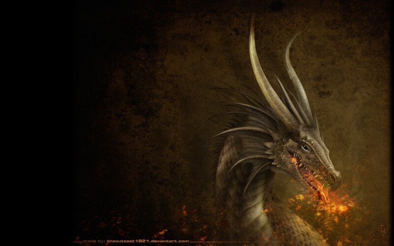 dragon breathing fire