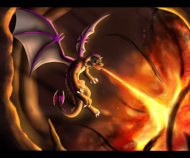 dragon breathing fire