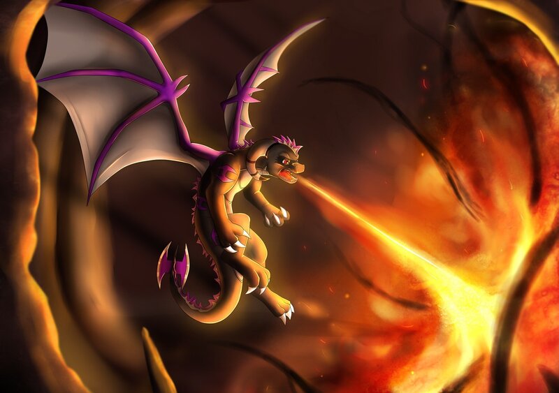 dragon breathing fire