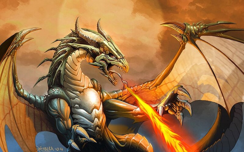 dragon breathing fire