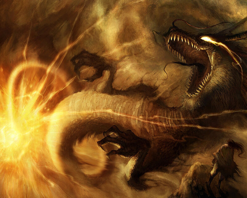 dragon breathing fire