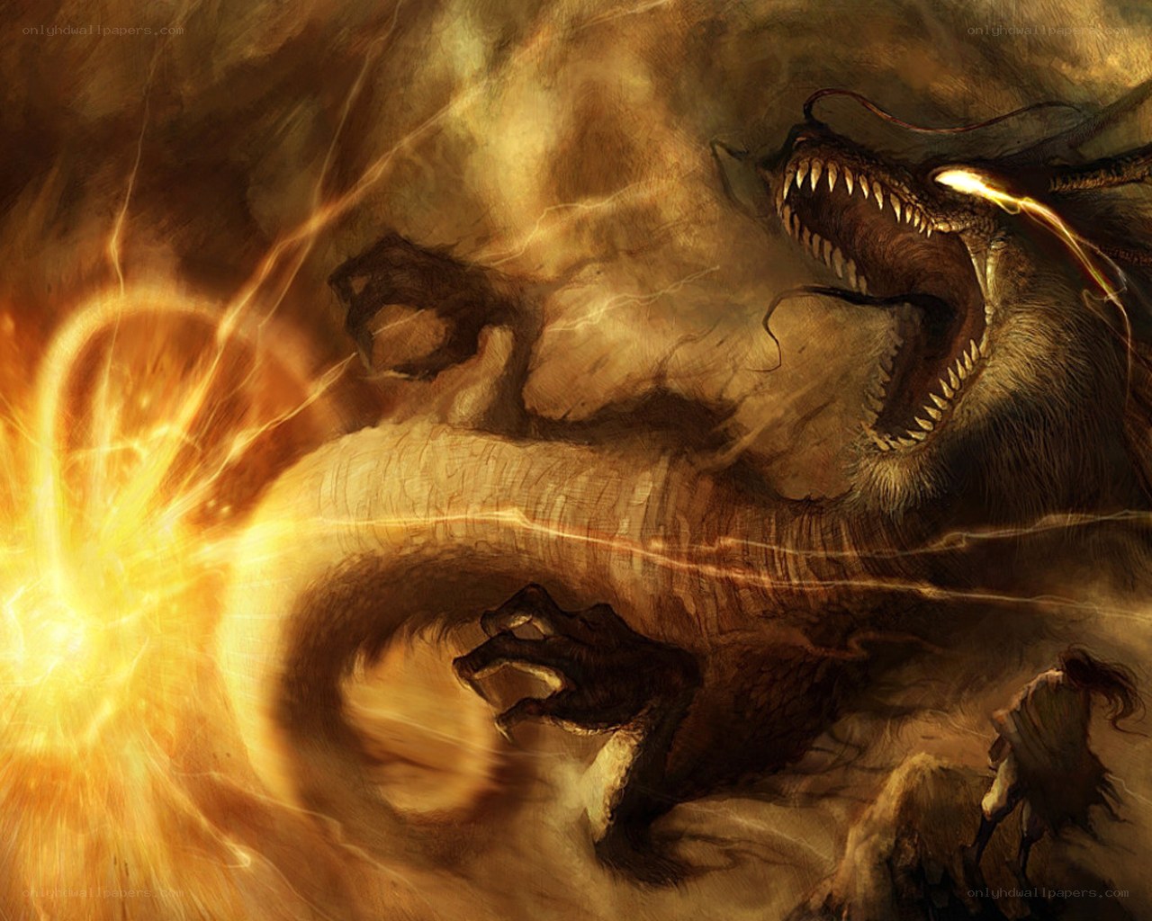 dragon breathing fire