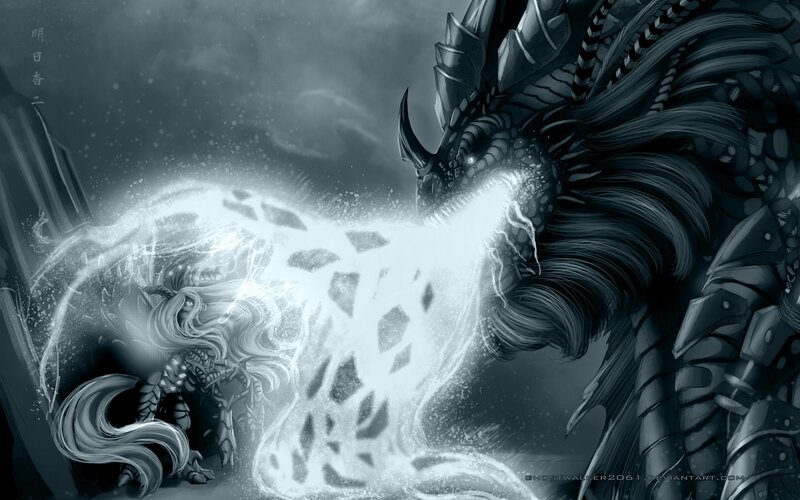 Dragon Breathing Fire — Black, Dramatic, Digital Art, Armor