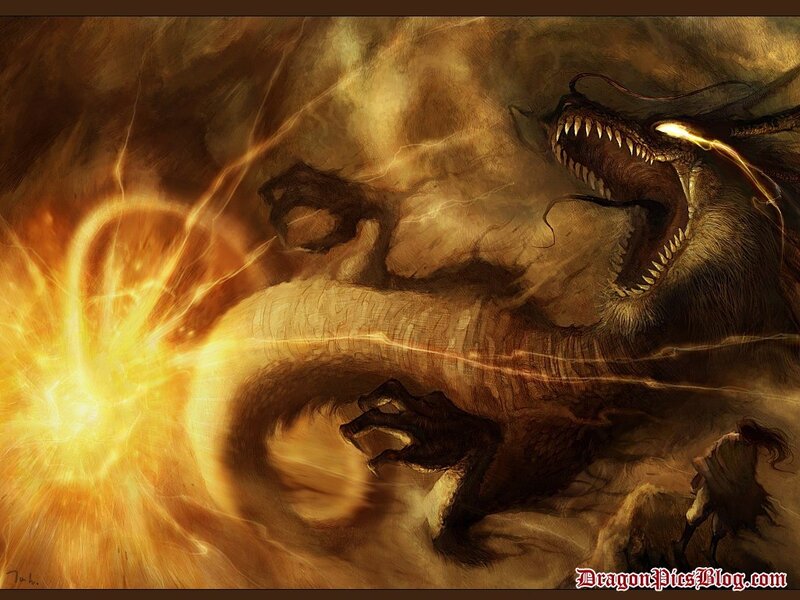 Dragon Breathing Fire — Brown, Dramatic, Digital Art, Person