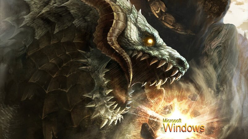Dragon Breathing Fire — Brown, Dramatic, Digital Art, Rock