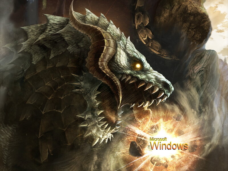 Dragon Breathing Fire — Brown, Dramatic, Sunset, Digital Art, Rock