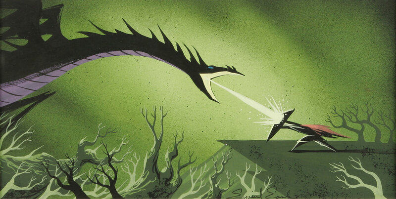 Dragon Breathing Fire — Green, Dramatic, Night, Illustration