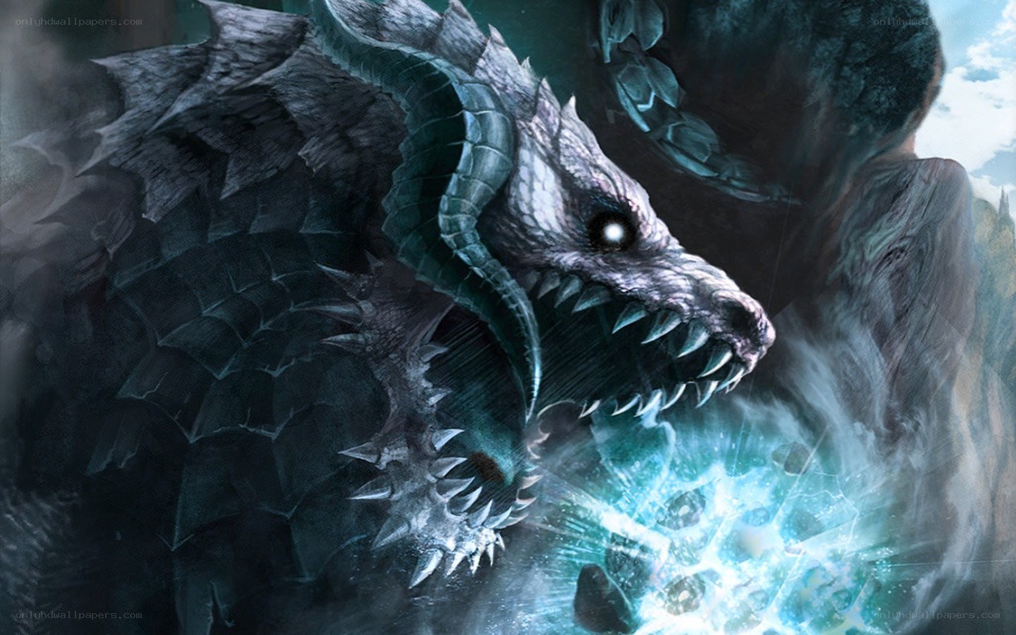 dragon breathing ice breath