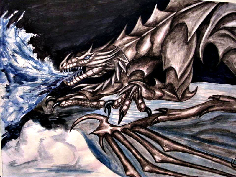 dragon breathing ice breath