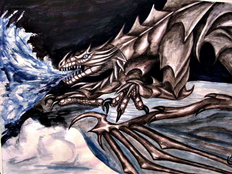 dragon breathing ice breath
