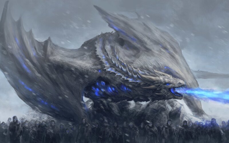 Dragon Breathing Ice Breath — Gray