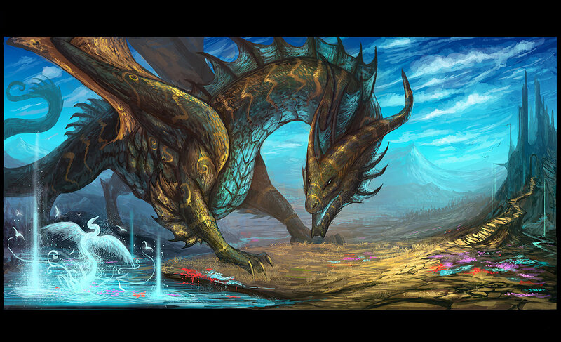 Dragon by the river
