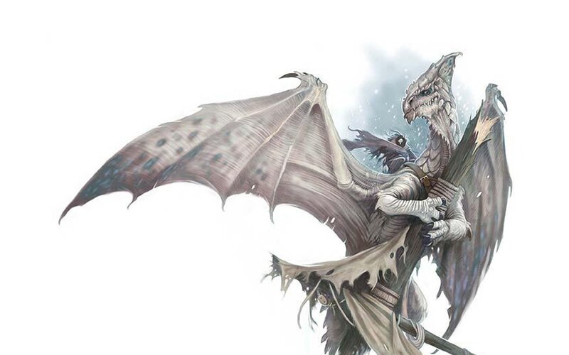 Dragon Carrying a Rider — Gray