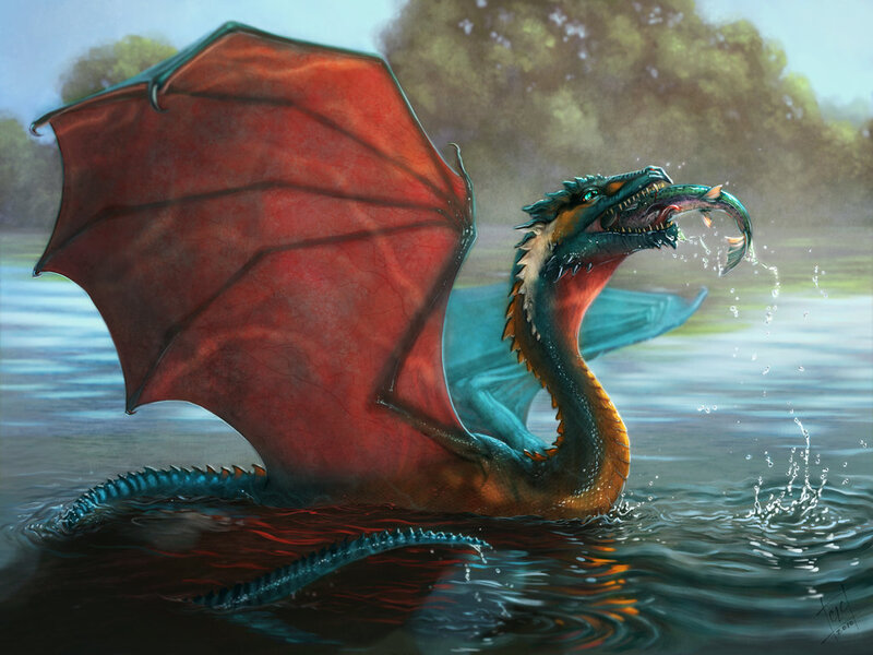 Dragon Catching Fish