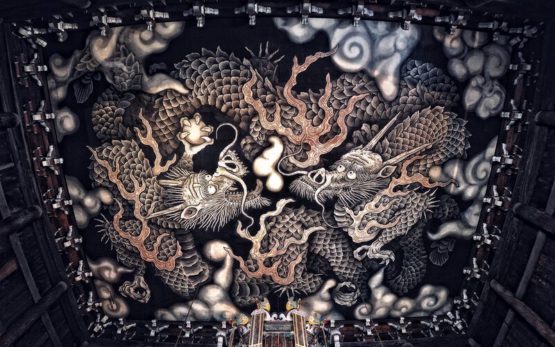 Dragon ceiling mural