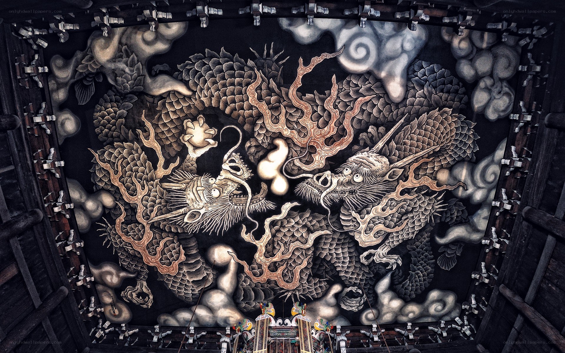 Dragon ceiling mural