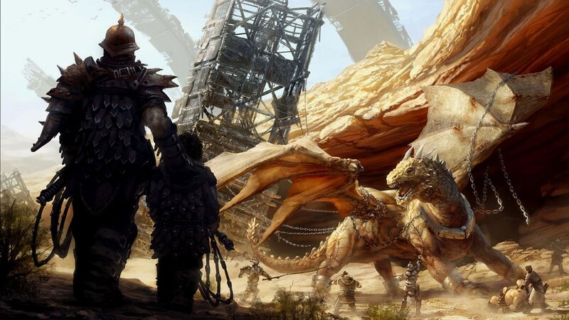 Dragon Chained in Desert — Brown