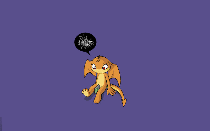 dragon character with chip