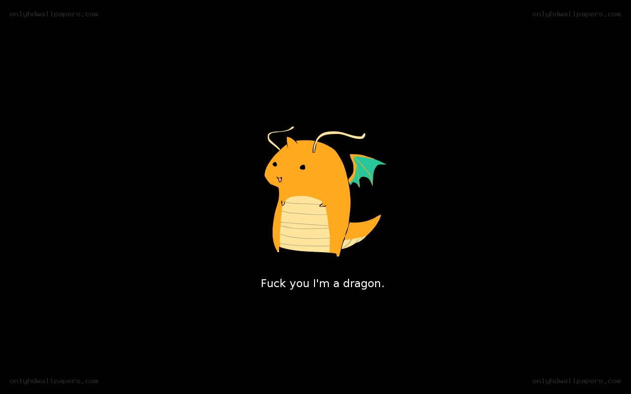 dragon character with quote