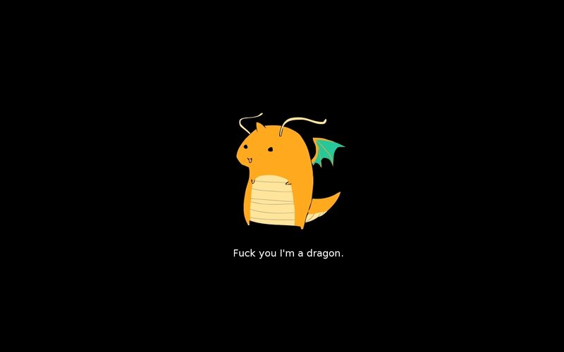 Dragon character with text