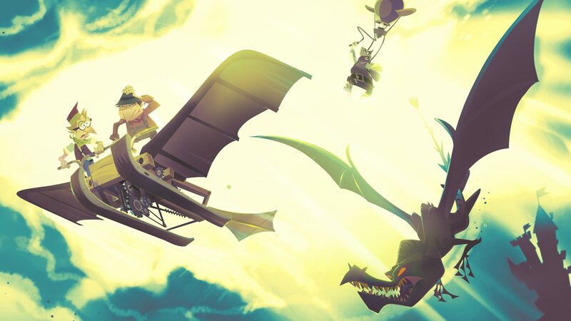 Dragon chase in the sky