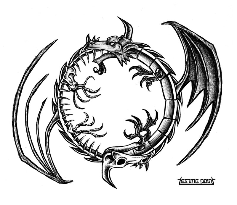 dragon circle tattoo design