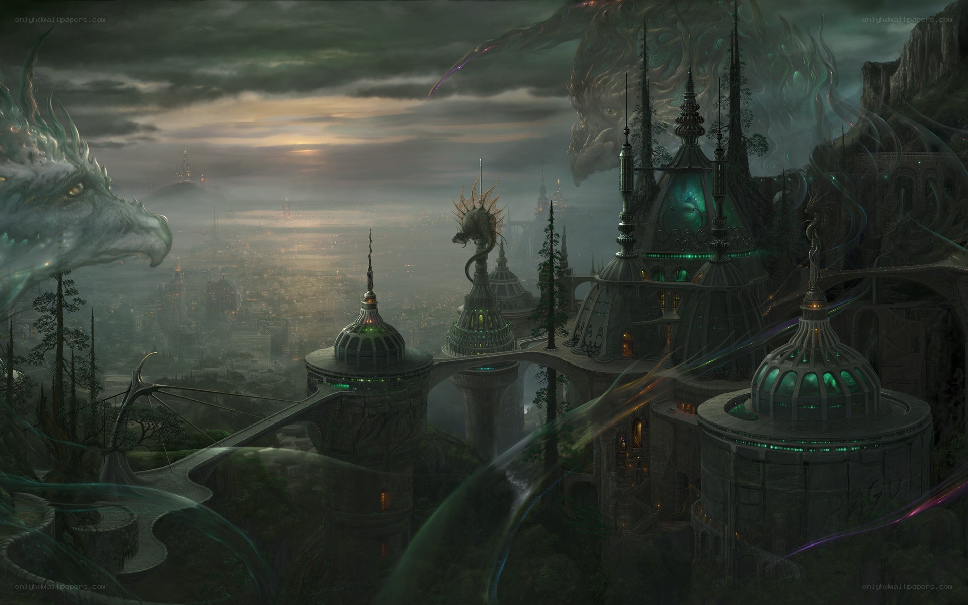 dragon city at dusk