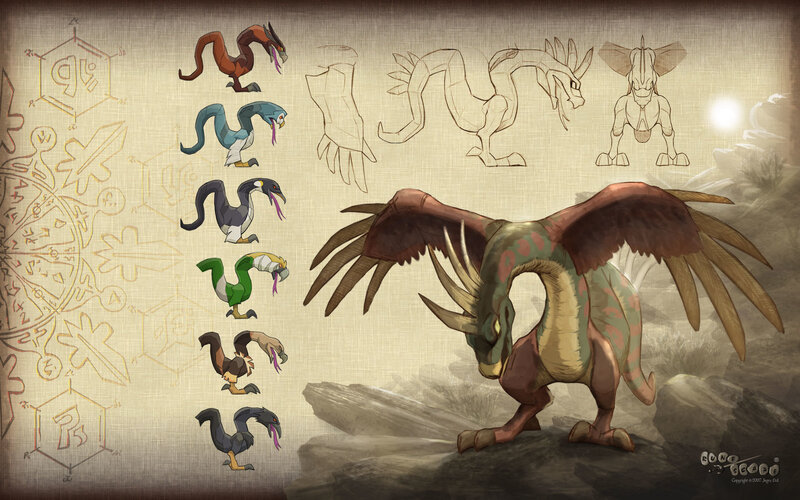 Dragon concept art and design sheet