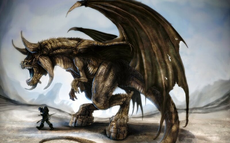 Dragon Confronting Warrior