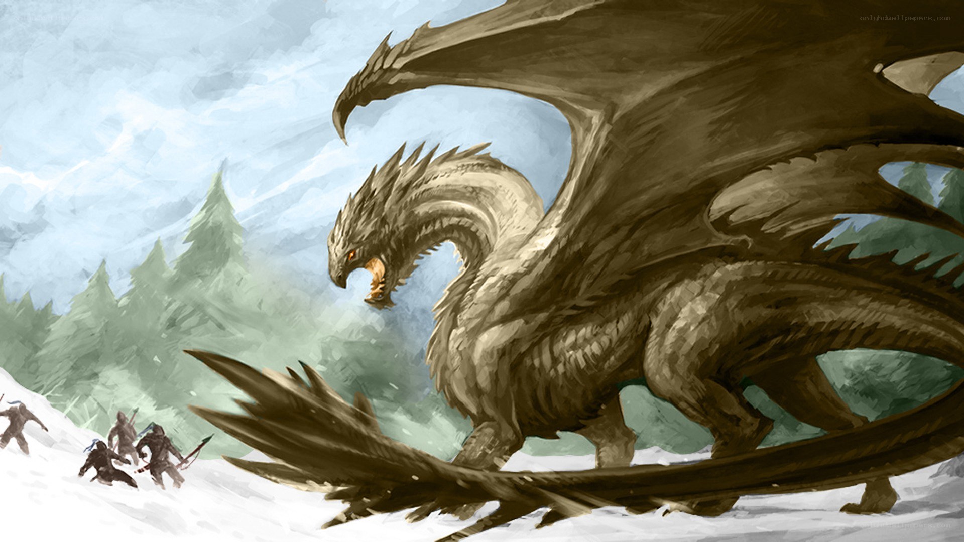 Dragon confronts adventurers