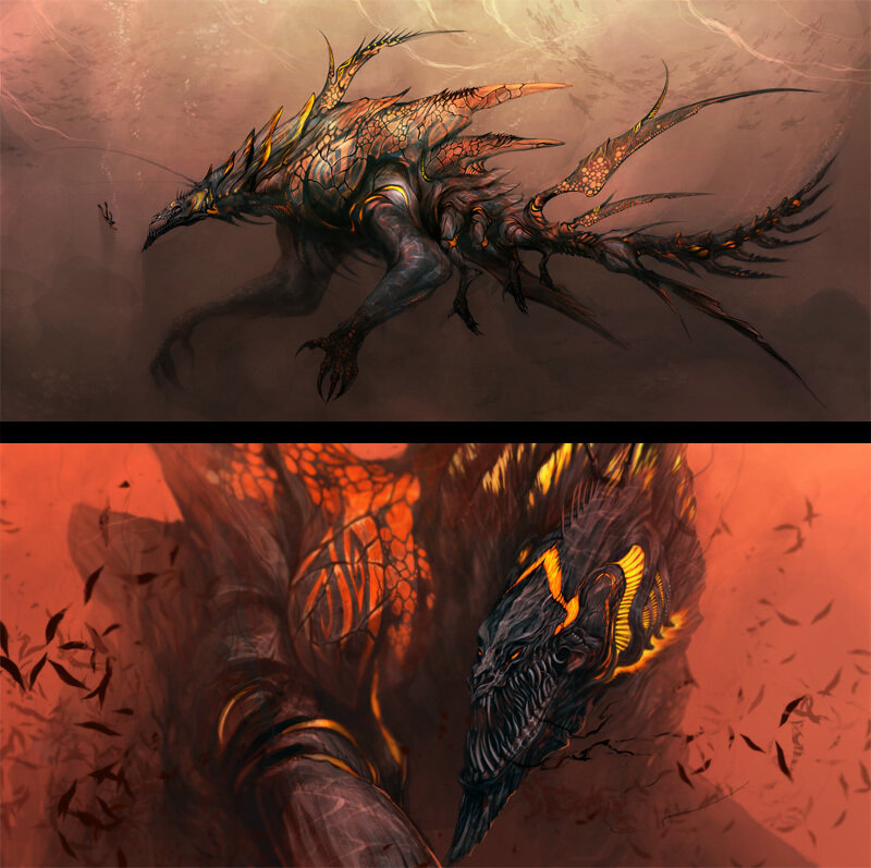 dragon creature concept art