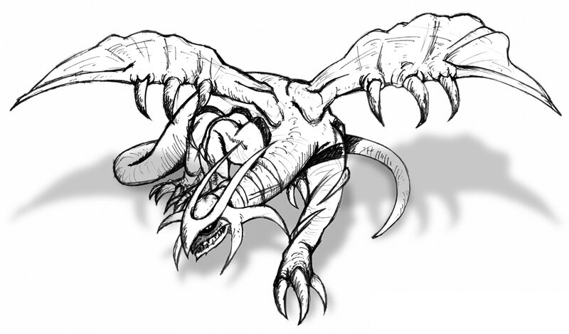 dragon creature sketch