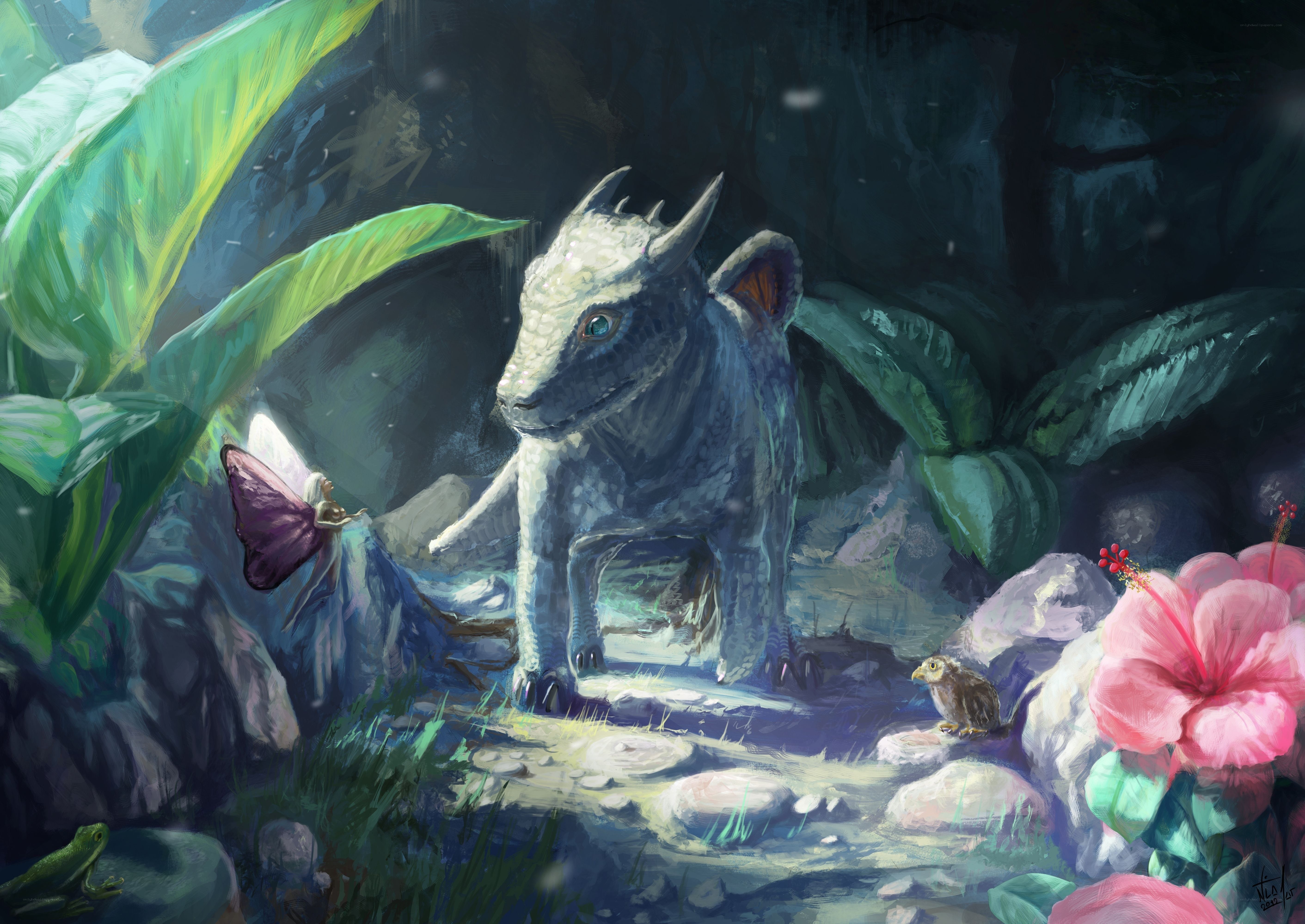 Dragon cub in a jungle