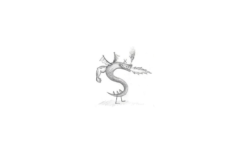 dragon drawing sketch