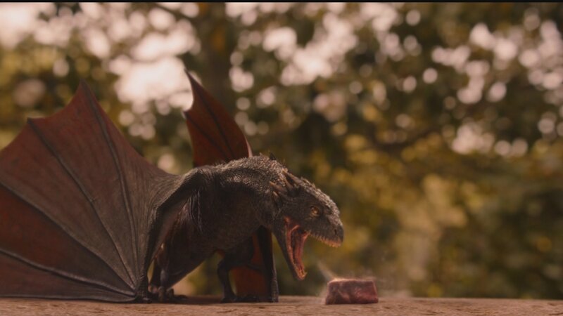 dragon eating meat