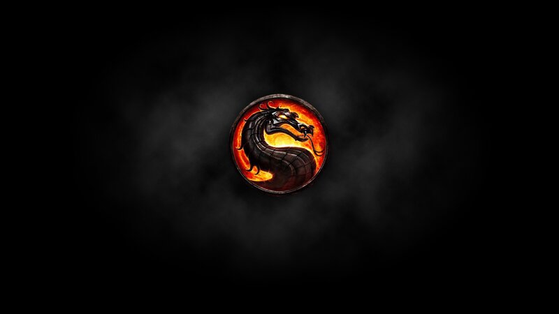 Dragon Emblem in Circle — Black, Dramatic, Digital Art, Fire, Smoke, Orange